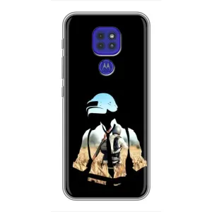 Силиконовый чехол с картинкой "Герой Pubg" на Motorola MOTO G9 Play (Пубг мен)