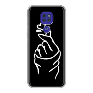 Чехлы (Знак сердечка) на Motorola MOTO G9 Play (Сердце на черном)