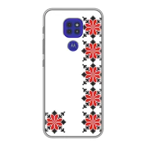Силиконовый Чехол на Motorola MOTO G9 Play с картинкой Вышиванки (Силуэт вышиванки)