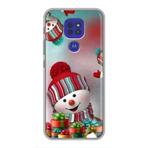 Чехлы на Новый Год Motorola MOTO G9 Play (Снеговик в шапке)