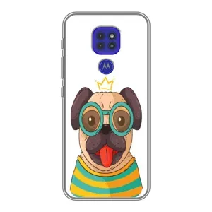 Бампер для Motorola MOTO G9 Play с картинкой "Песики" (Собака Король)
