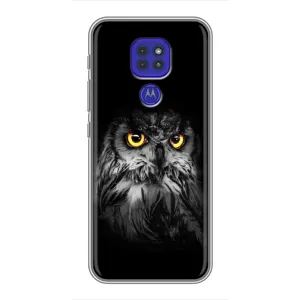 Чехлы с принтом СОВЫ для Motorola MOTO G9 Play (Сова на чёрном)