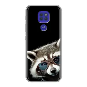 Силиконовый Чехол с Енотами на Motorola MOTO G9 Play (Стильный Енот)