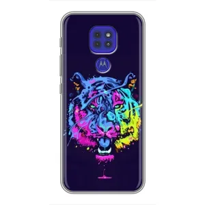 Силиконовый бампер с картинкой животных для Motorola MOTO G9 Play (Тигр-Арт)