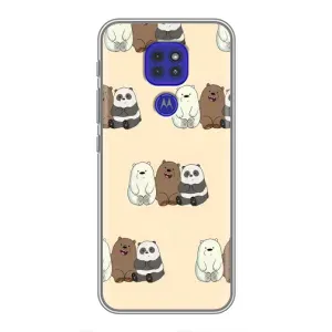 Чехлы с изображением разных животных для Motorola MOTO G9 Play (Три медведя)