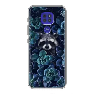 Силиконовый Чехол с Енотами на Motorola MOTO G9 Play (В цветах)