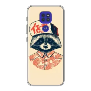 Силиконовый Чехол с Енотами на Motorola MOTO G9 Play (В кепчику)