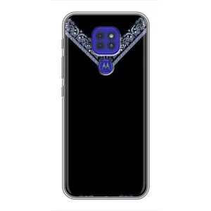 Силиконовый Чехол на Motorola MOTO G9 Play (Воротник вышиванки)