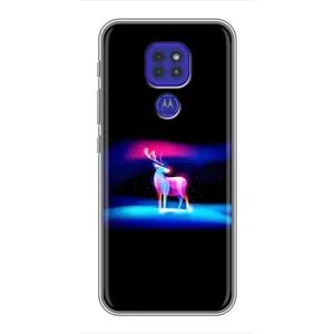 Силиконовый бампер с картинкой животных для Motorola MOTO G9 Play (Яркий олень)
