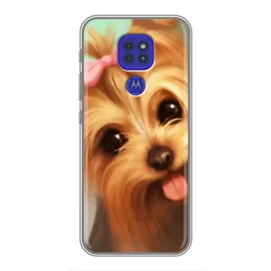 Чехол (ТПУ) Милые собачки для Motorola MOTO G9 Play (Йоршенский терьер)