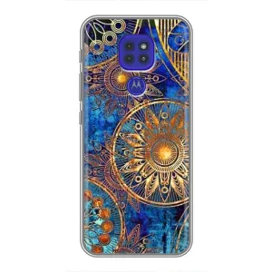 Чехлы со смыслом для Motorola MOTO G9 Play (Золотые узоры)