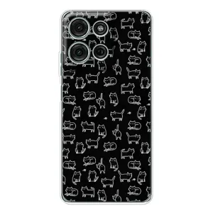 Чехол на тематику: Коты для Motorola Moto G96 5G (Котики на черном)