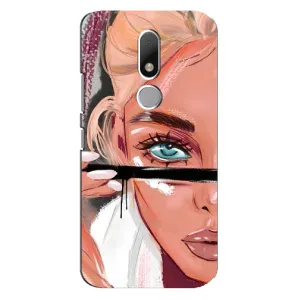 Силіконовый Чохол на Motorola Moto M з картинкой Модных девушек (Дівчина та вії)