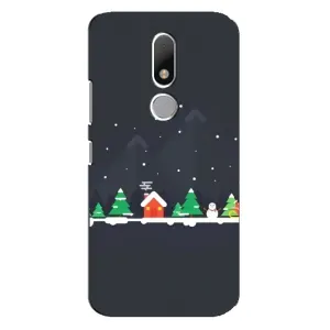Силиконовый бампер на рождество для Motorola Moto M (Город зимний)