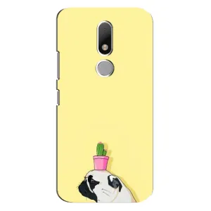 Бампер для Motorola Moto M с картинкой "Песики" (Кактус на голове)