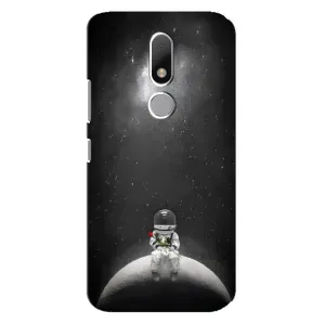 Силиконовый Чехол с принтом "Космонавты" на Motorola Moto M (Космонавт романтик)