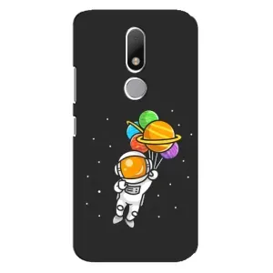 Силиконовый Чехол с принтом "Космонавты" на Motorola Moto M (Космонавт с шариками)