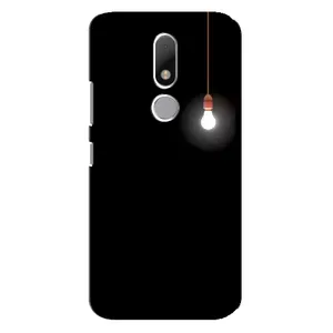 Чехол с картинками на черном фоне для Motorola Moto M (Лампочка)