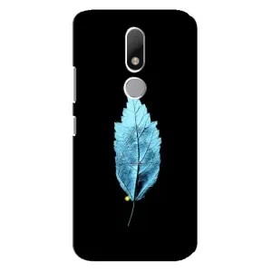 Чехол с картинками на черном фоне для Motorola Moto M (Листочек)
