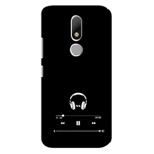 Чехол с картинками на черном фоне для Motorola Moto M (Плеер)
