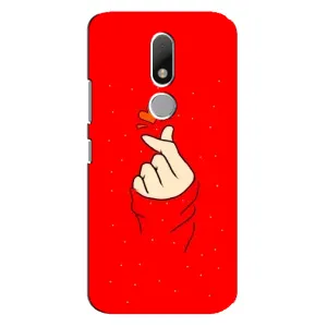 Чехлы (Знак сердечка) на Motorola Moto M (Сердце на красном)