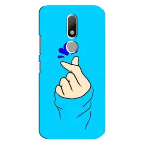 Чехлы (Знак сердечка) на Motorola Moto M (Сердце на синем)