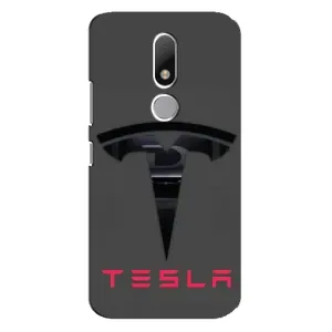 Силиконовый бампер с картинкой машины на Motorola Moto M (Logo TESLA)