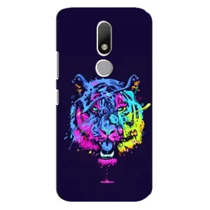 Силиконовый бампер с картинкой животных для Motorola Moto M (Тигр-Арт)