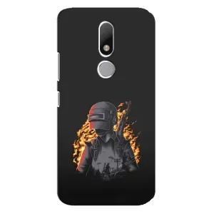 Силиконовый чехол с картинкой "Герой Pubg" на Motorola Moto M (В огне)