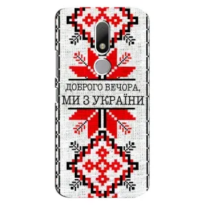 Силиконовый Чехол на Motorola Moto M (Вышиванка Доброго вечера)