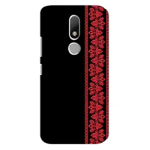 Силиконовый Чехол на Motorola Moto M с картинкой Вышиванки (Вышиванка на черном)