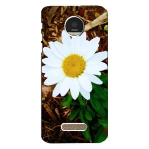 Чехол с ромашками на Motorola MOTO Z Play (Белая ромашка)
