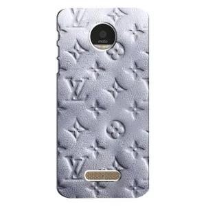 Текстурный Чехол Louis Vuitton для Мото З Плей (Белый ЛВ)