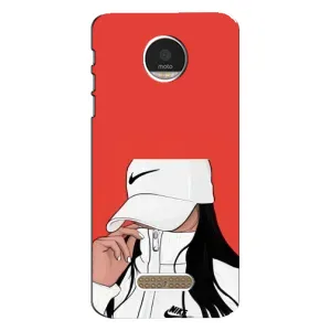 Силиконовый Чехол на Motorola MOTO Z Play с картинкой Стильных Девушек (Девушка Nike)