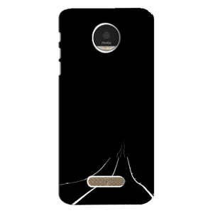 Чехол с картинками на черном фоне для Motorola MOTO Z Play (Дорога)