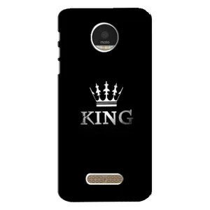 Чехол (Корона на чёрном фоне) для Мото З Плей (KING)