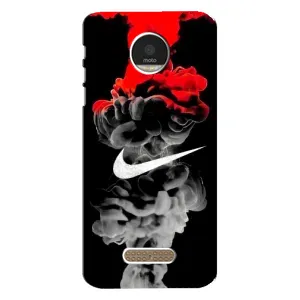 Силиконовый Чехол на Motorola MOTO Z Play с картинкой Nike (Nike дым)