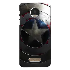 Чехол с Щитом Капитана Америки на Motorola MOTO Z Play (Ретро Щит Капитана)