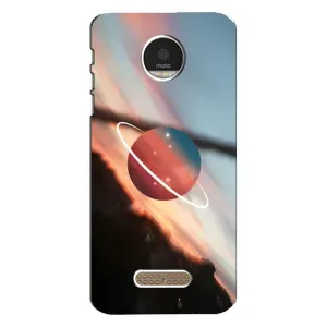 Чехол (ТПУ) с планетами на Motorola MOTO Z Play (Сатурн)