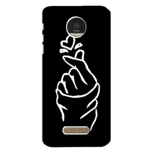 Чехлы (Знак сердечка) на Motorola MOTO Z Play (Сердце на черном)