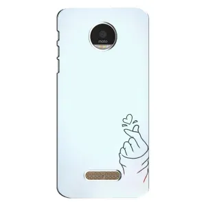 Чехлы (Знак сердечка) на Motorola MOTO Z Play (Сердце на голубом)