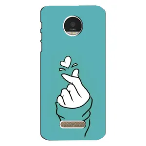 Чехлы (Знак сердечка) на Motorola MOTO Z Play (Сердечко на бирюзовом)