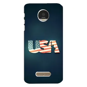Чехол Флаг USA для Motorola MOTO Z Play (USA)