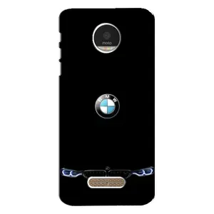 Силиконовый бампер с картинкой машины на Motorola MOTO Z (Черный BMW)