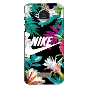 Силиконовый Чехол на Motorola MOTO Z с картинкой Nike (Цветочный Nike)