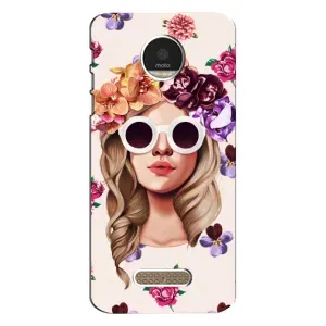 Чехол с картинкой Модные Девчонки Motorola MOTO Z (Девушка в очках)
