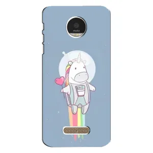 Чехол Unicorn на Motorola MOTO Z (Единорог космонавт)