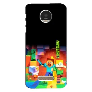 Чехлы для Motorola MOTO Z (Персонажи Майн Крафт) (Герой Майнкрафт)