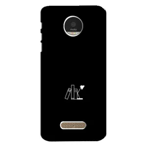 Чехол с картинками на черном фоне для Motorola MOTO Z (Книжки)