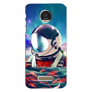 Силиконовый Чехол с принтом "Космонавты" на Motorola MOTO Z (Космонавт в воде)